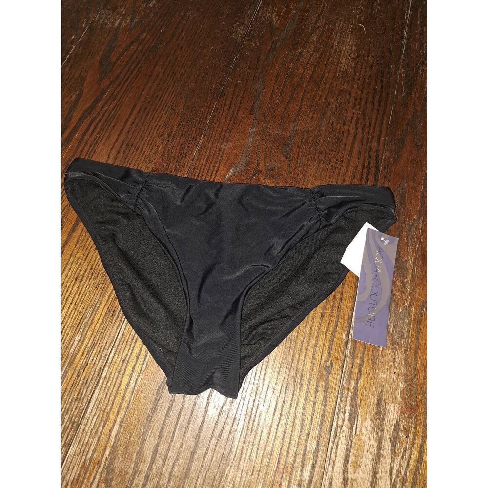 New XL Aqua Couture Black Bikini Swimsuit Bathing Suit Swimwear Bottoms